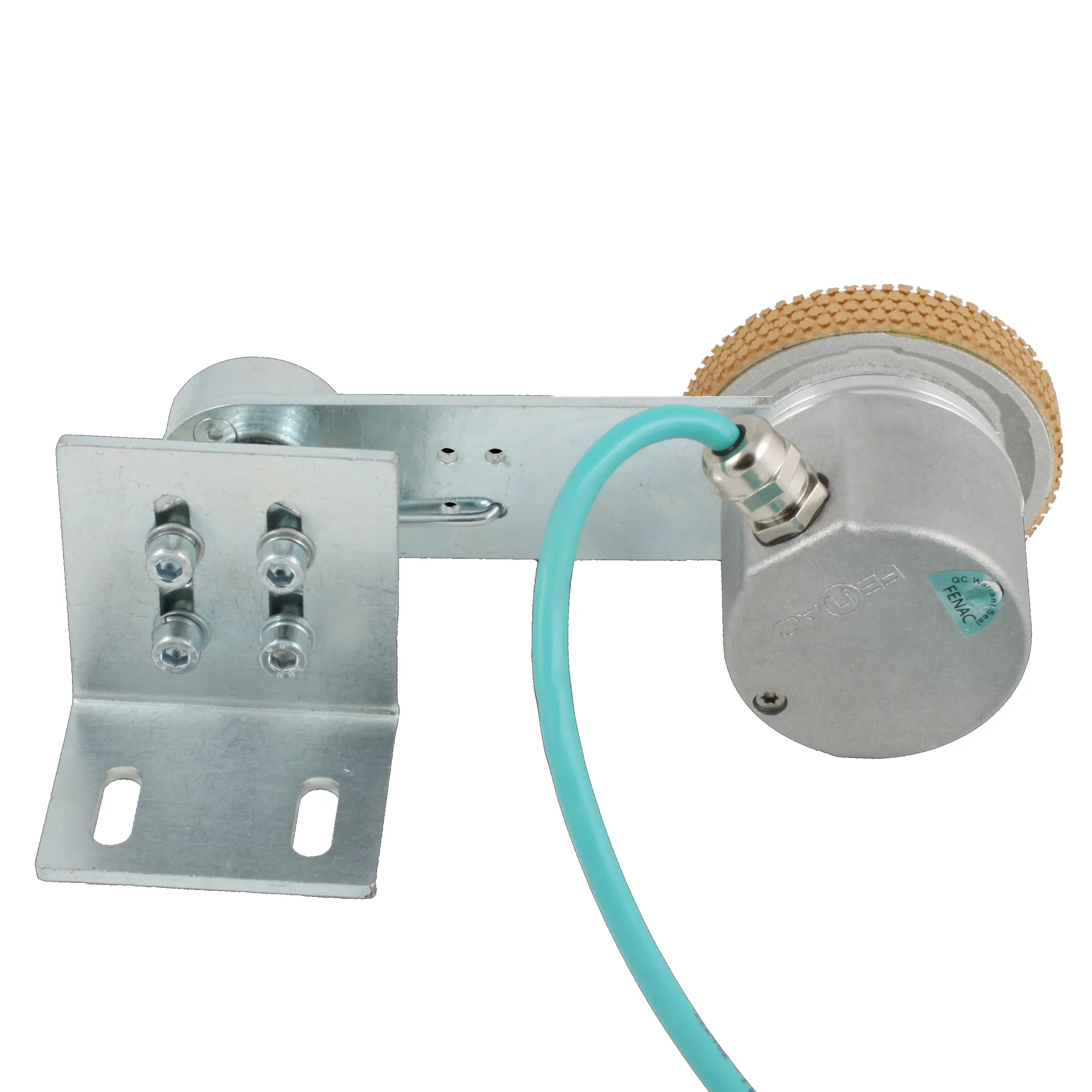 Инкрементальный энкодер D=50мм с мерным колесом L=250мм, контактная поверхность - резина, профиль ребристый, 1имп/0,5мм, 5…30VDC, выход HTL, IP64, -20…+85°C, радиальный кабель 2м