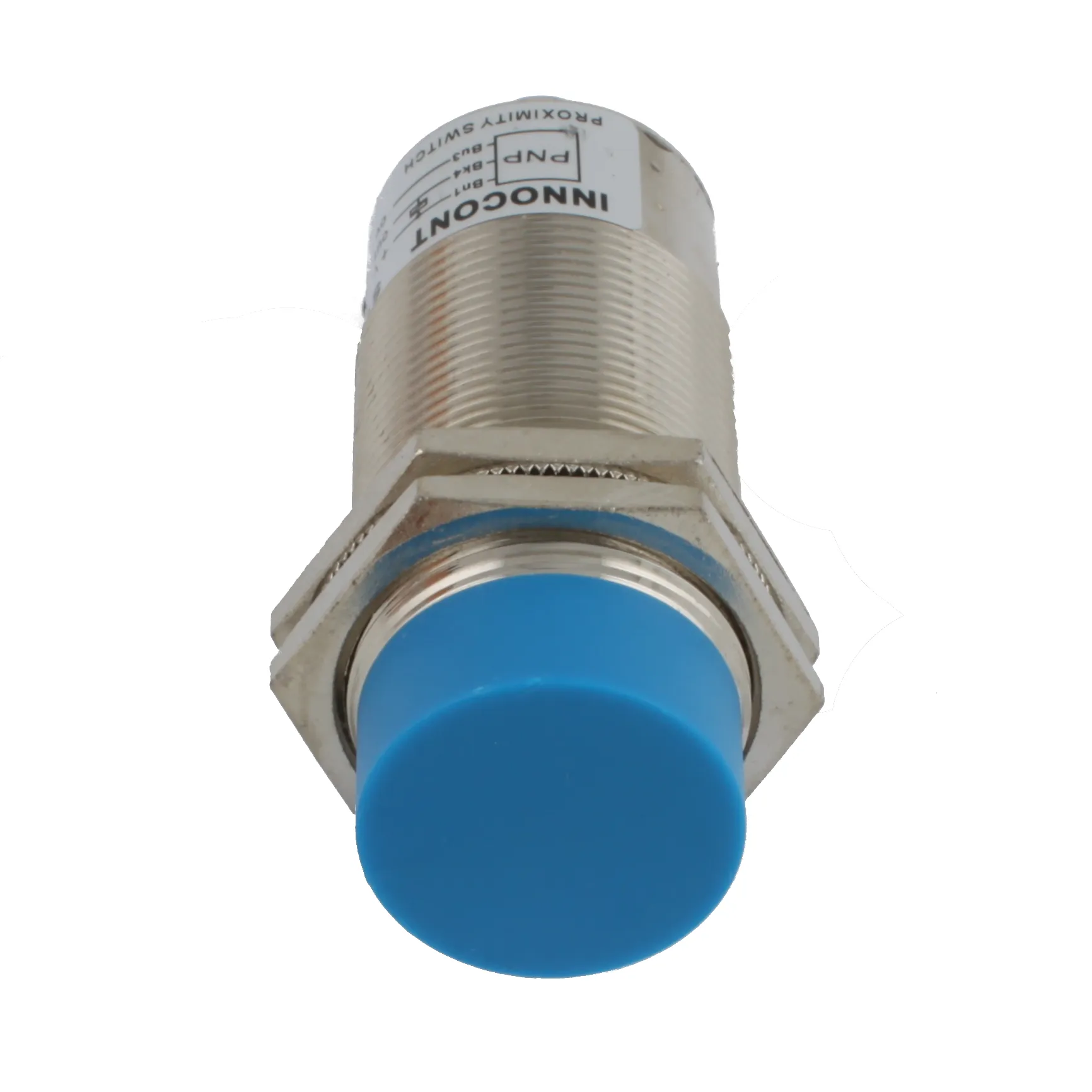 INNOCONT Индуктивный датчик, M30x1,5, L=78 мм, неэкранированный, зона срабатывания 15 мм, -25 +60 С, 12…24 VDC, IP67, выход: PNP NO, макс. ток 200 мА, разъем M12 SLI-30P15C