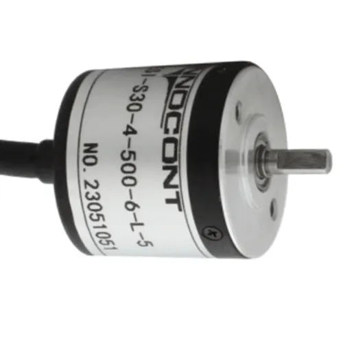 Инкрементальный энкодер D=30мм, выступающий вал 4мм, 200 имп/об, 5VDC, выход TTL, IP54, -20…+80°C, аксиальный кабель 2м