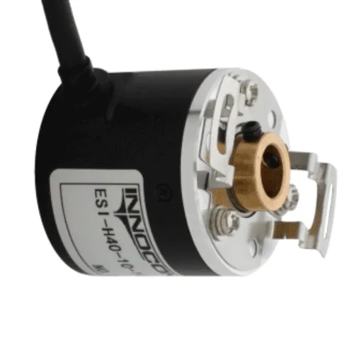 Инкрементальный энкодер D=40мм, полый вал 10мм, 2000 имп/об, 5VDC, выход TTL, IP54, -20…+80°C, радиальный кабель 2м