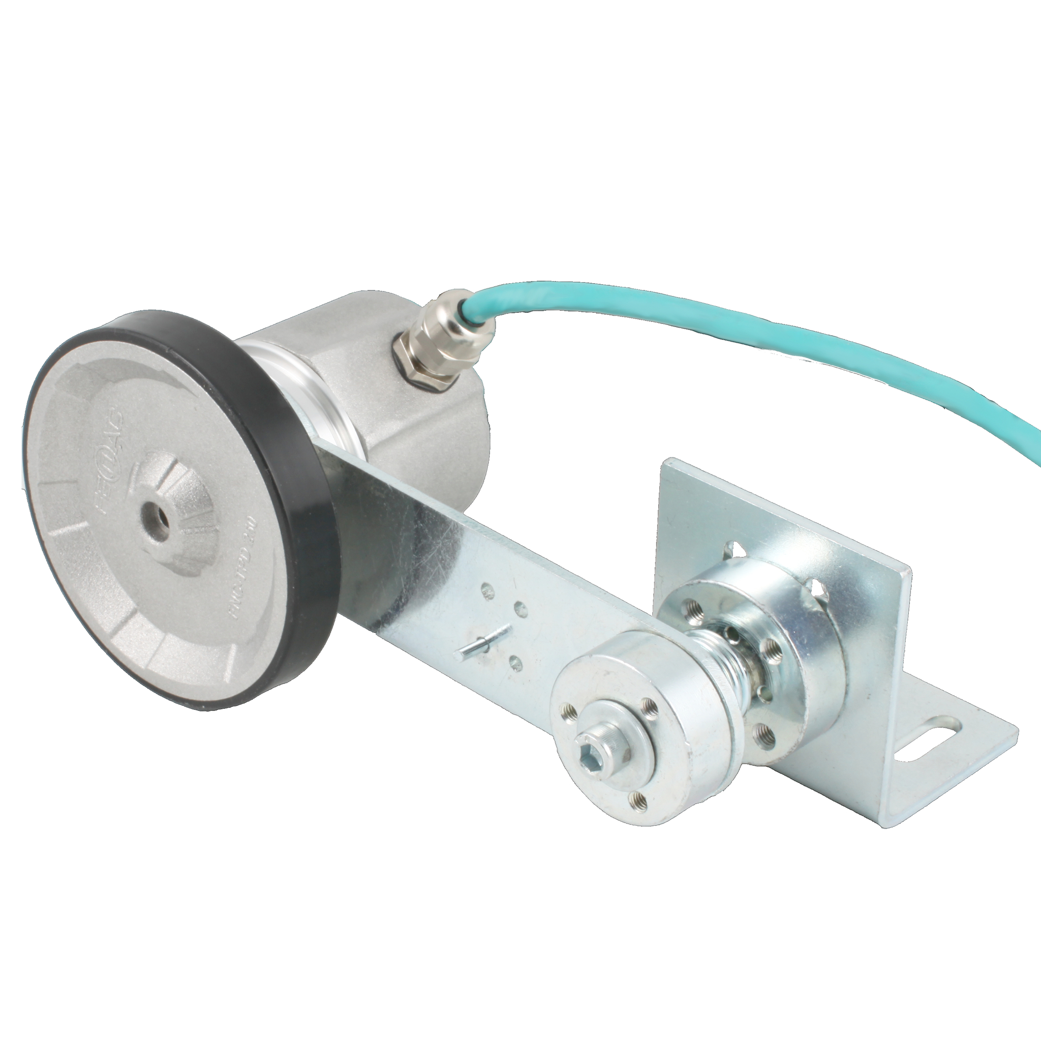 Инкрементальный энкодер D=50мм с мерным колесом L=250мм, онтактная поверхность - резина, профиль гладкий, 1имп/1мм, 5…30VDC, выход HTL, IP64, -20…+85°C, радиальный кабель 2м