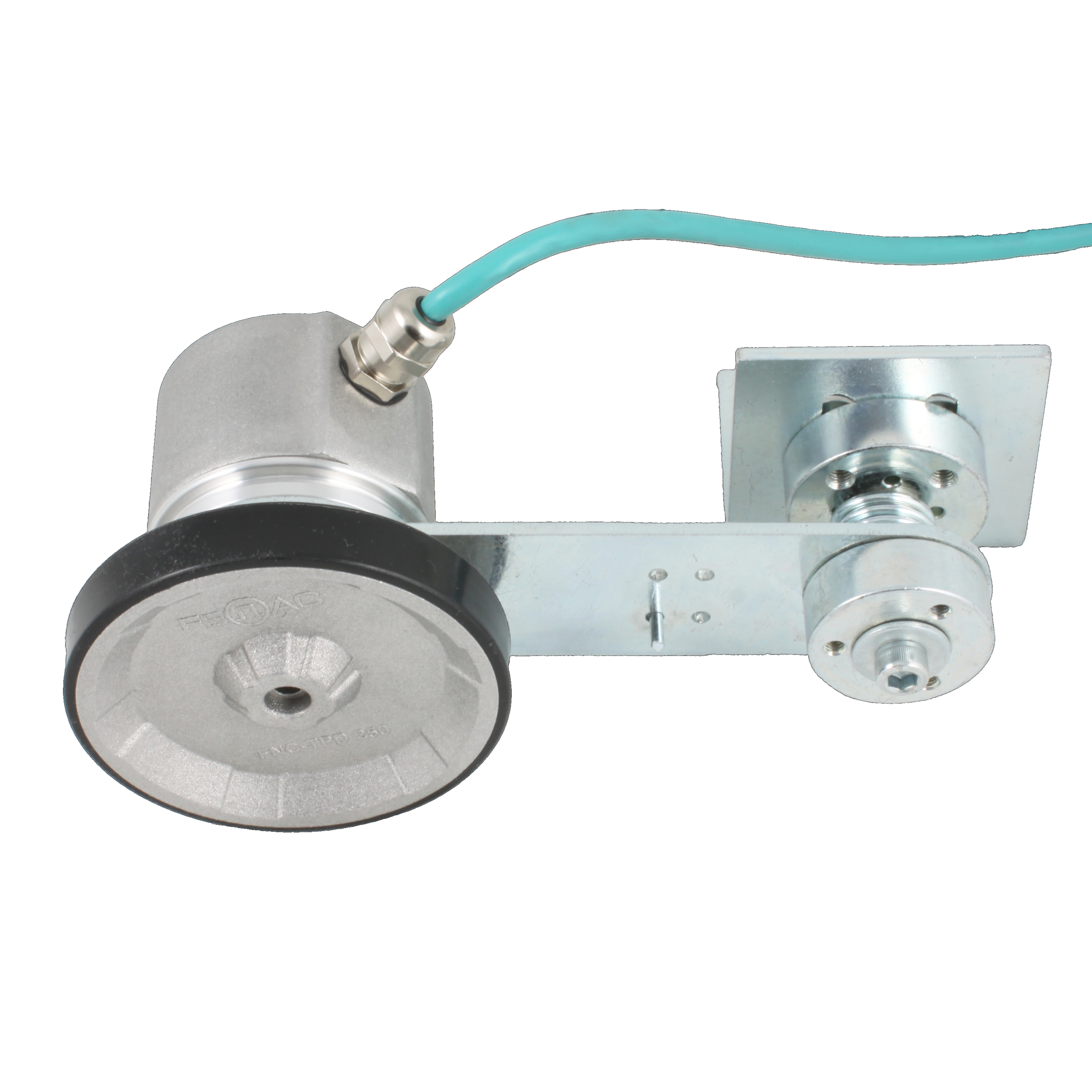 Инкрементальный энкодер D=50мм с мерным колесом L=250мм, онтактная поверхность - резина, профиль гладкий, 1имп/1мм, 5…30VDC, выход HTL, IP64, -20…+85°C, радиальный кабель 2м