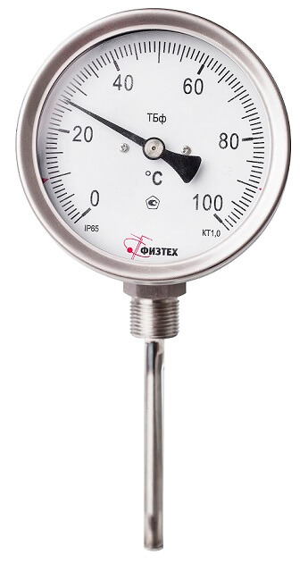 Термометры биметаллические коррозионностойкие ТБф-221 IP65 с возможностью гидрозаполнения (Диаметр: 100 мм, 160 мм)