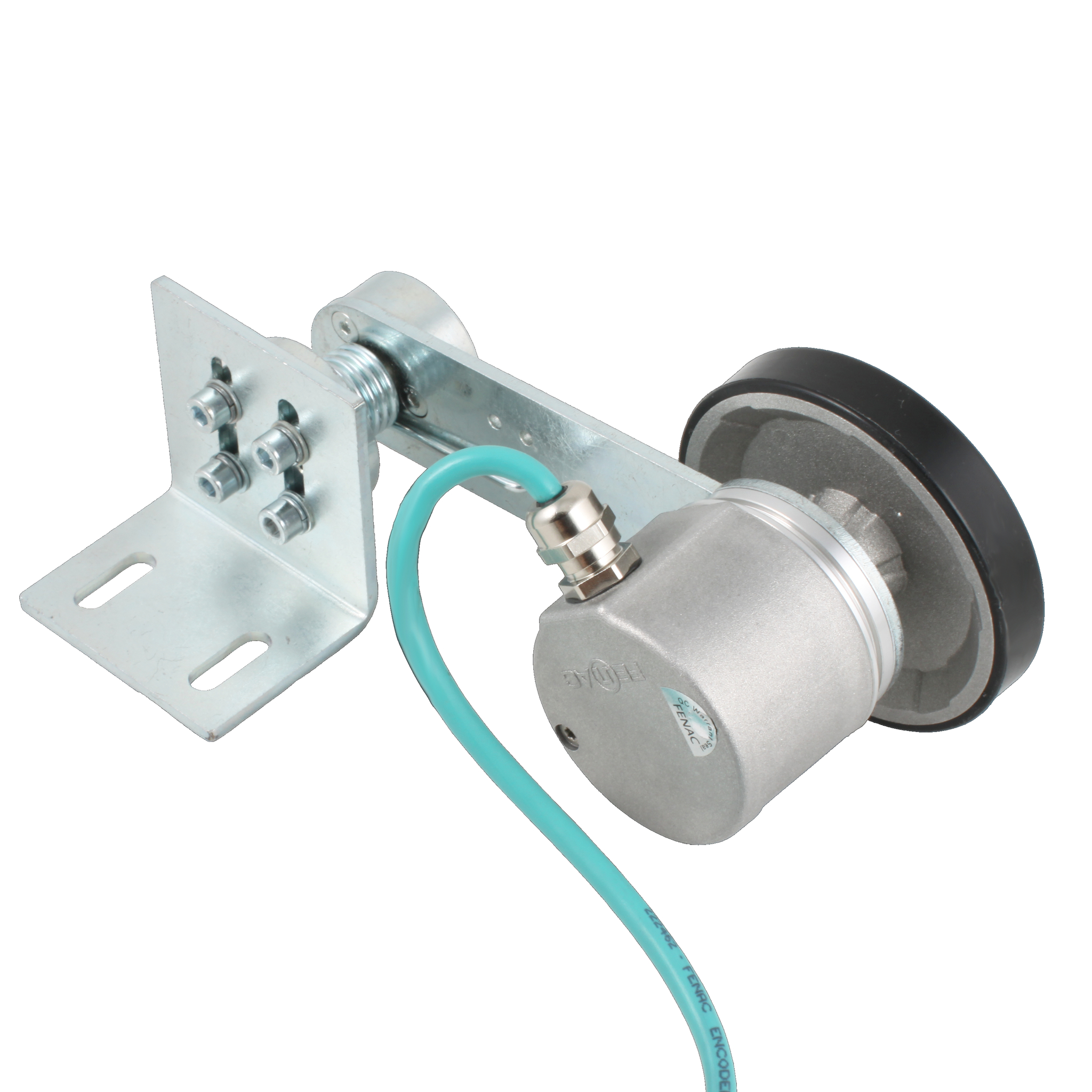 Инкрементальный энкодер D=50мм с мерным колесом L=250мм, контактная поверхность - резина, профиль гладкий, 1имп/0,5мм, 5…30VDC, выход HTL, IP64, -20…+85°C, радиальный кабель 2м