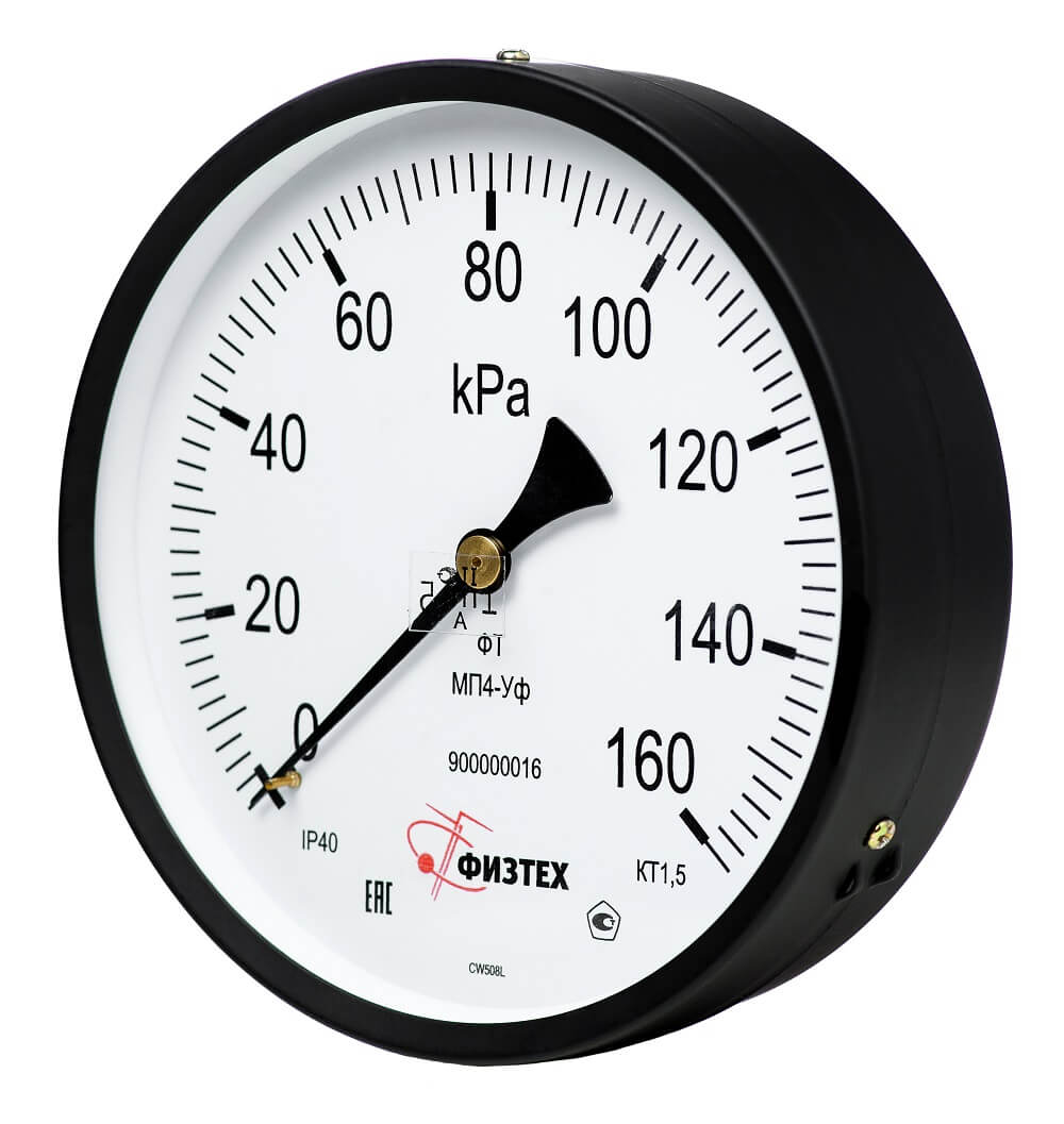Вакуумметры, мановакуумметры, манометры общетехнические ВП4-Уф, МВП4-Уф, МП4-Уф (Диаметр: 160 мм)